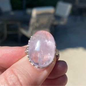 Sterling silver kunzite ring